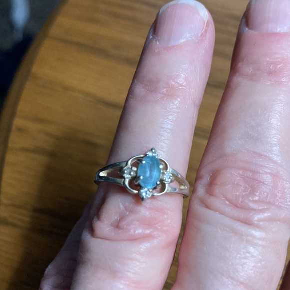 Sterling Aquamarine Birthstone Ring - Picture 2 of 4